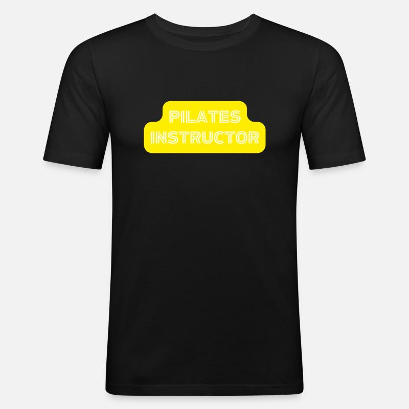 Instructeur de Pilates Professeur - T-shirt près du corps Homme - noir