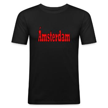 Ville d’Estylo - T-shirt près du corps Homme - noir - Devant - Nik (191cm)