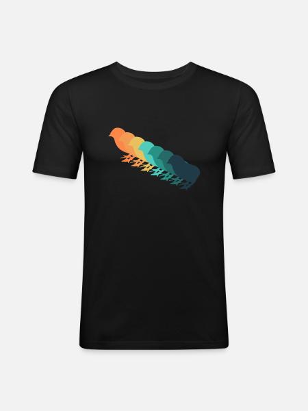 Retro chick - Men's Slim Fit T-Shirt - black