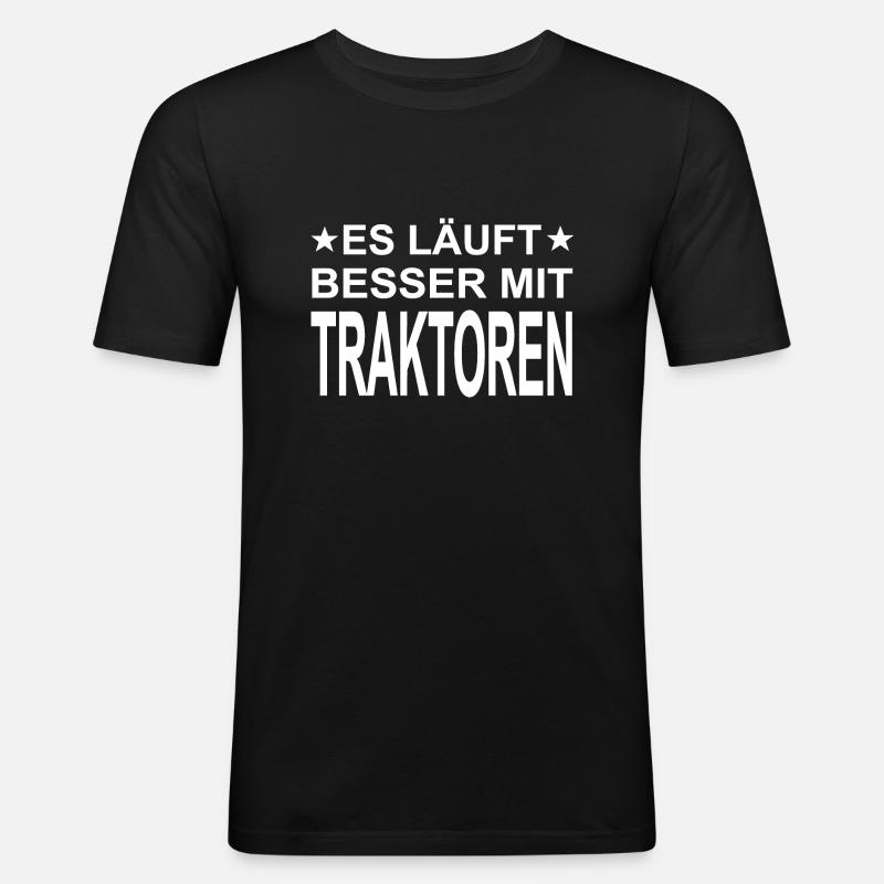 Traktor - Männer Slim Fit T-Shirt - Schwarz