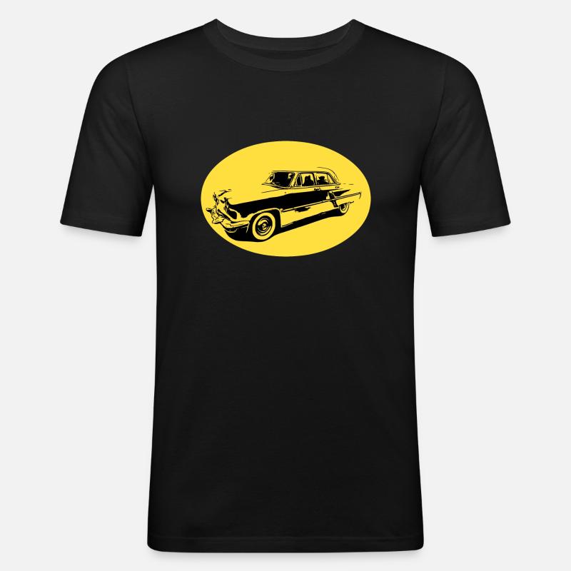 Auto - Männer Slim Fit T-Shirt - Schwarz