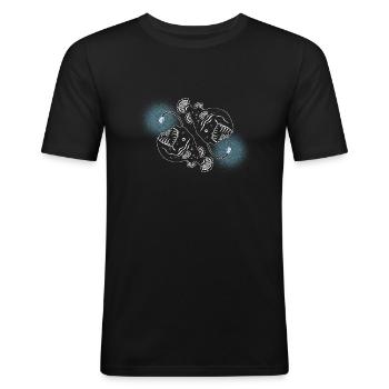 Poisson-grenouille - T-shirt près du corps Homme - noir - Devant - Nik (191cm)