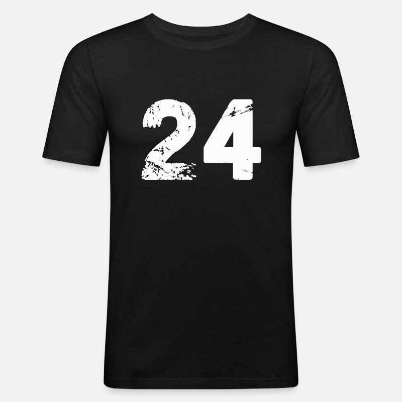 24 - Männer Slim Fit T-Shirt - Schwarz