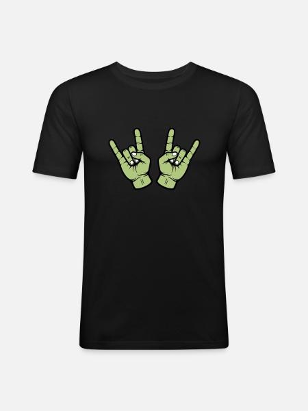 Party Hand Skirt Sign - Men's Slim Fit T-Shirt - black