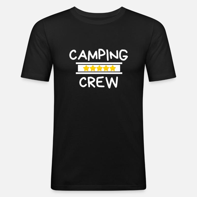 Camping Crew - Männer Slim Fit T-Shirt - Schwarz
