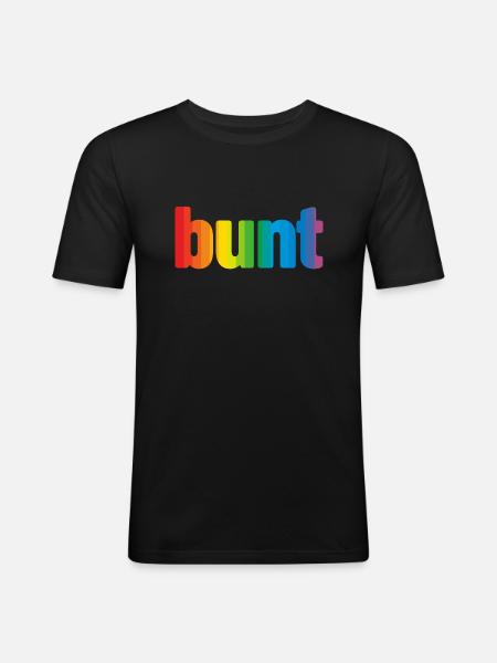 bunt - Männer Slim Fit T-Shirt - Schwarz