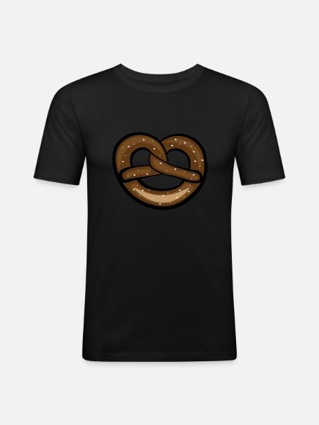 Breze, Brezn, Bayern, Bavaria - Männer Slim Fit T-Shirt - Schwarz