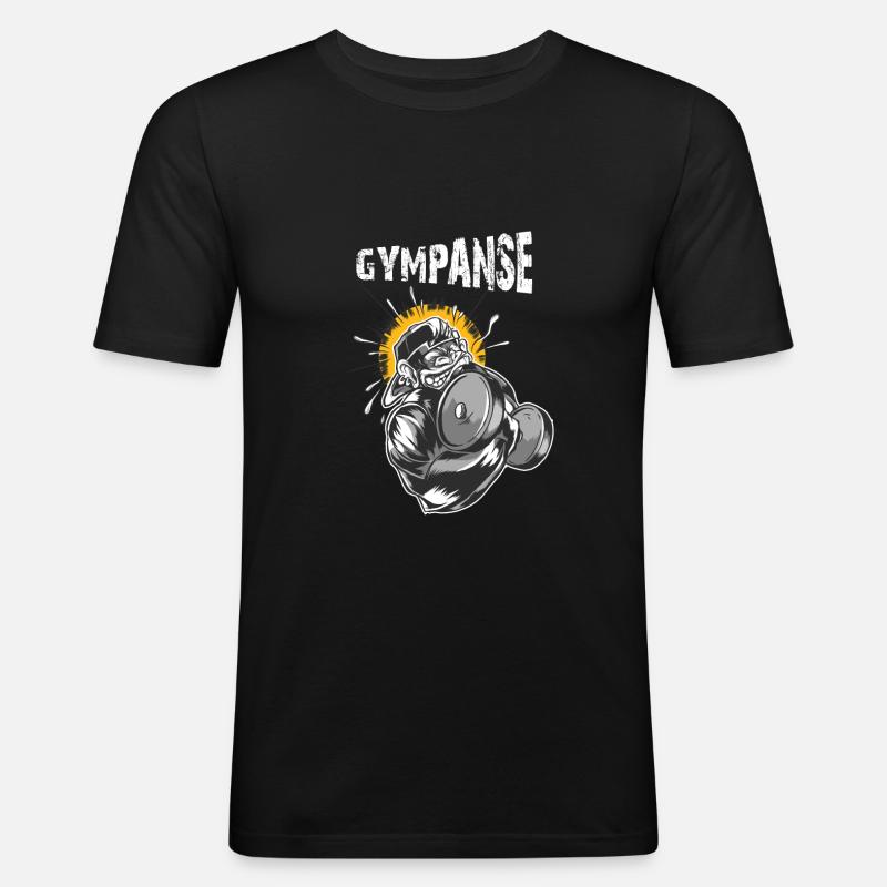Gympanse - Männer Slim Fit T-Shirt - Schwarz