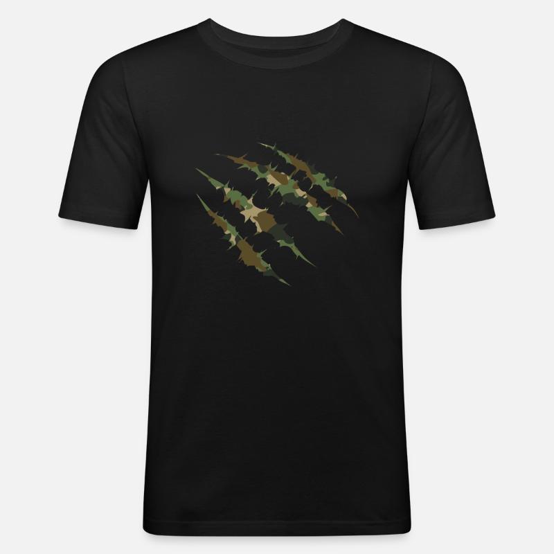Combat Claws - Camouflage Military - Men's Slim Fit T-Shirt - black