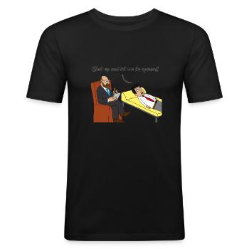 Therapie - Männer Slim Fit T-Shirt - Schwarz - Vorne - Nik (191cm)
