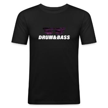 Musique disant batterie et basse - T-shirt près du corps Homme - noir - Devant - Nik (191cm)