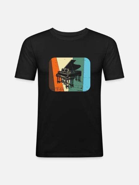 Grand Piano / Piano - Men's Slim Fit T-Shirt - black