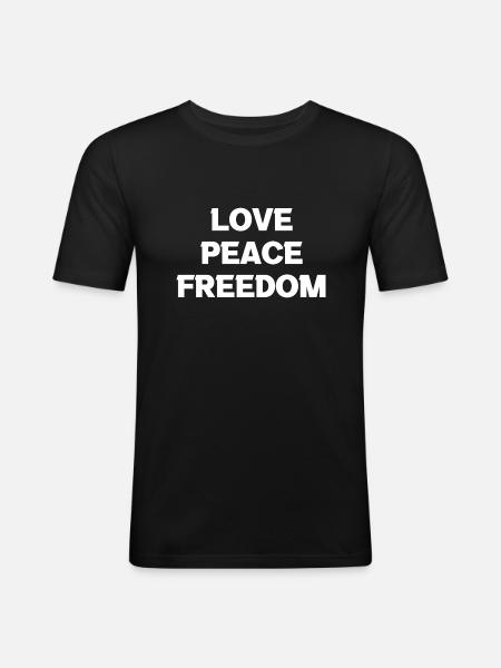 Love Peace Freedom - Men's Slim Fit T-Shirt - black