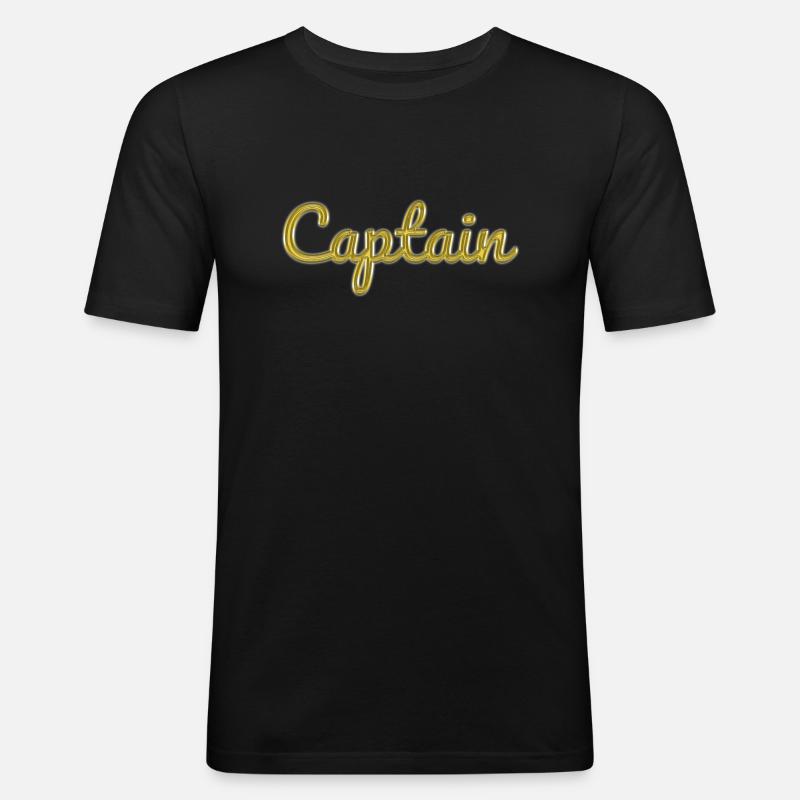 Captain - Männer Slim Fit T-Shirt - Schwarz