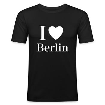 I love Berlin - Men's Slim Fit T-Shirt - black - Front - Nik (191cm)