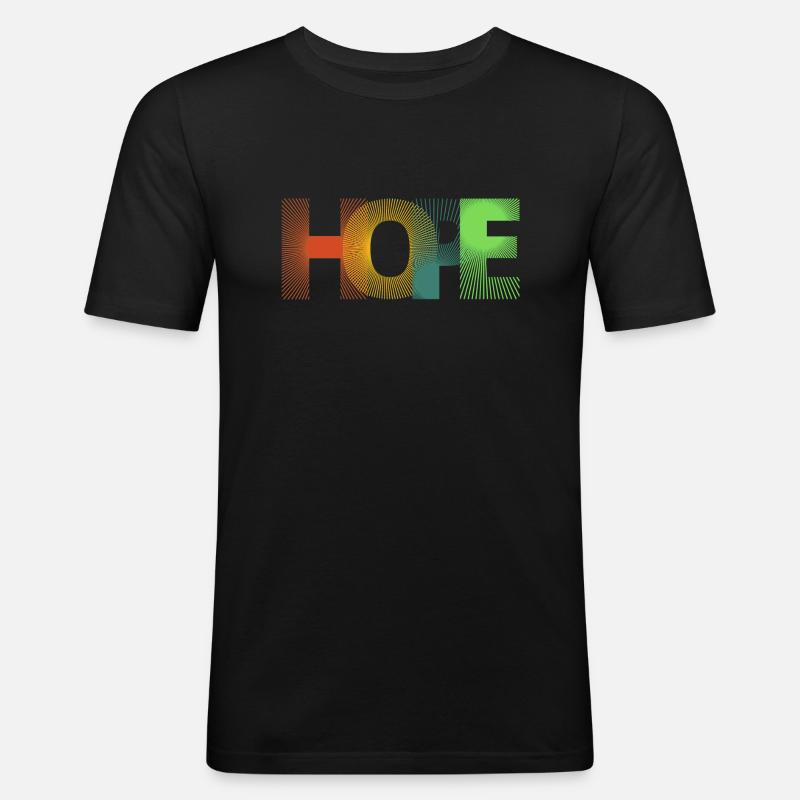 Hope - Männer Slim Fit T-Shirt - Schwarz