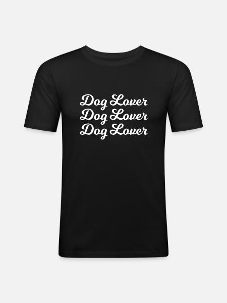 Hund Dog - Männer Slim Fit T-Shirt - Schwarz