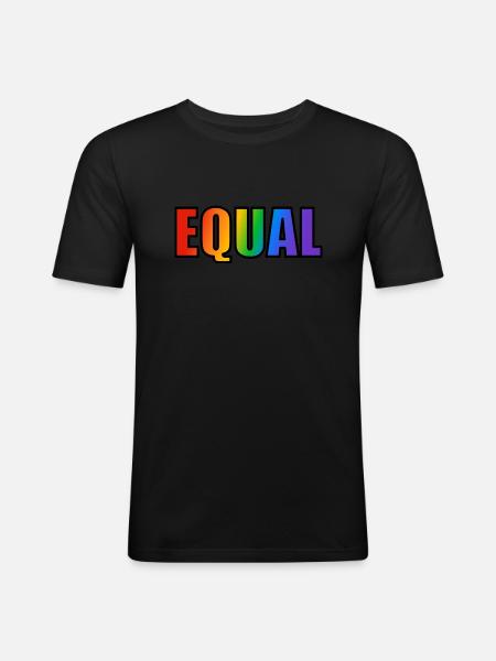 Equal LGBTQ Rainbow - Men's Slim Fit T-Shirt - black