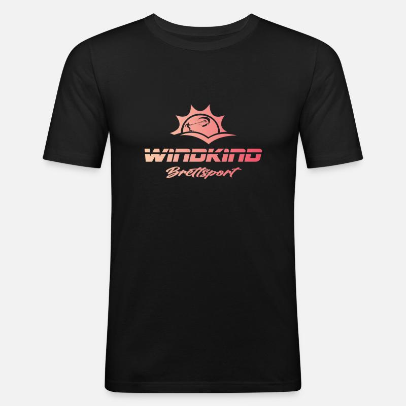 Kitesurfen - Männer Slim Fit T-Shirt - Schwarz