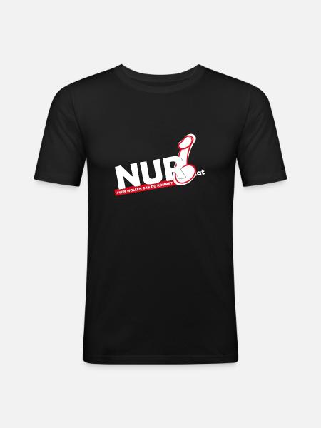 NUR6 LOGO NEW - Men's Slim Fit T-Shirt - black