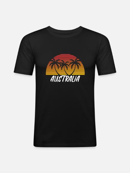 australia - Men's Slim Fit T-Shirt - black