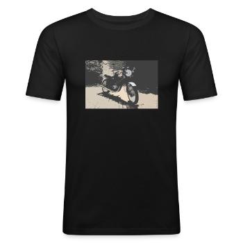 Fresko MZ TS - Männer Slim Fit T-Shirt - Schwarz - Vorne - Nik (191cm)