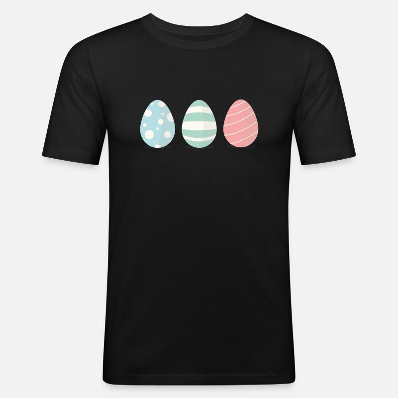 Three Easter eggs - Men's Slim Fit T-Shirt - black