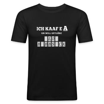 ICH KAAF E A - Männer Slim Fit T-Shirt - Schwarz - Vorne - Nik (191cm)