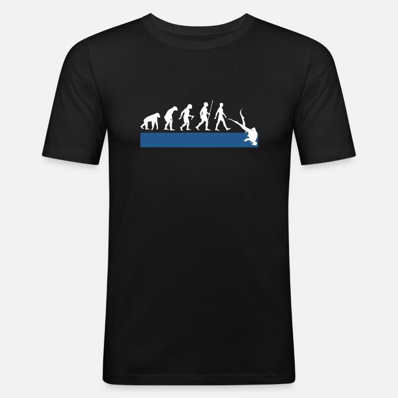 Taucher Evolution - Männer Slim Fit T-Shirt - Schwarz