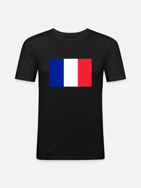 Drapeau français - T-shirt près du corps Homme - noir