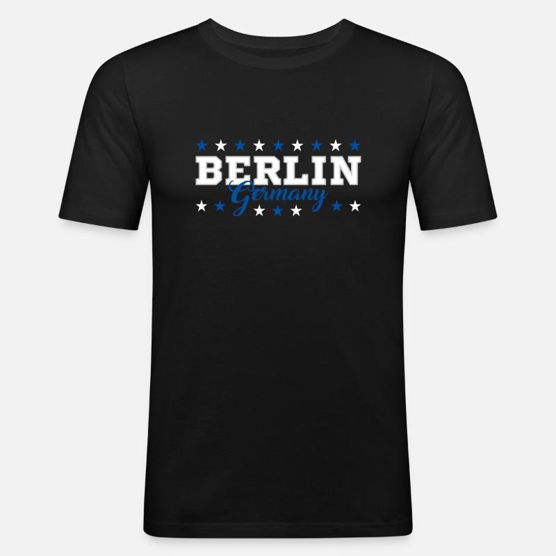 Berlin - Männer Slim Fit T-Shirt - Schwarz