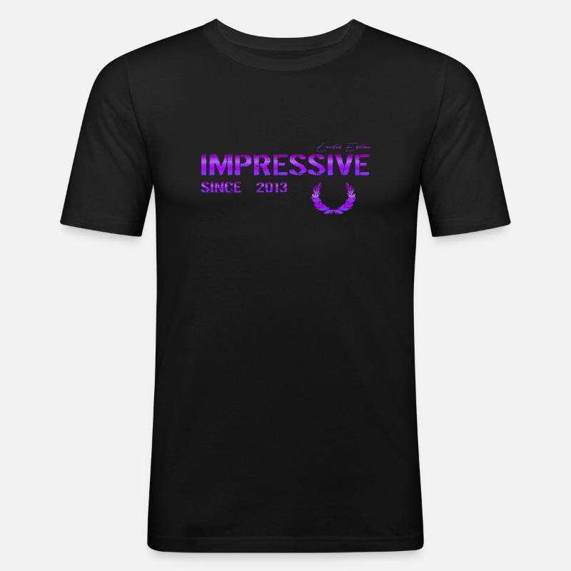 Impressive since 2013 - Männer Slim Fit T-Shirt - Schwarz