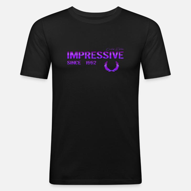 Impressive since 1992 - Männer Slim Fit T-Shirt - Schwarz