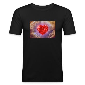 Gottes Herz. - Männer Slim Fit T-Shirt - Schwarz - Vorne - Nik (191cm)