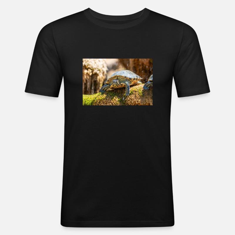 Yellow-bellied slider Trachemys scripta scripta - Men's Slim Fit T-Shirt - black