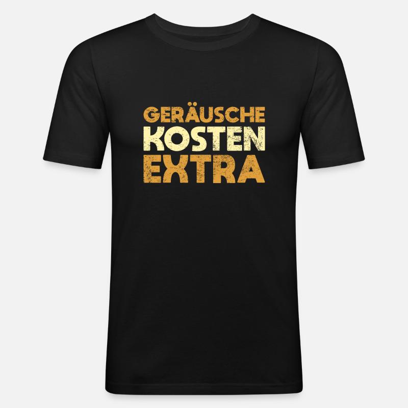 Geräusche Kosten Extra - Männer Slim Fit T-Shirt - Schwarz