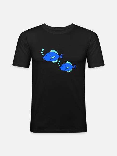 Pisces Comic - Men's Slim Fit T-Shirt - black