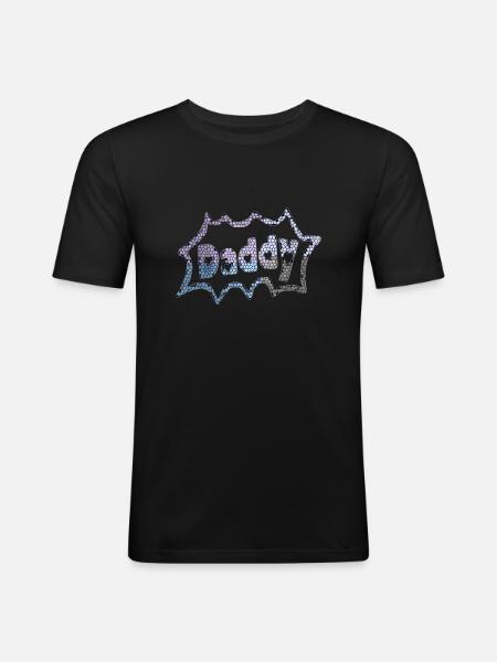 HerzefürDaddyII - Männer Slim Fit T-Shirt - Schwarz