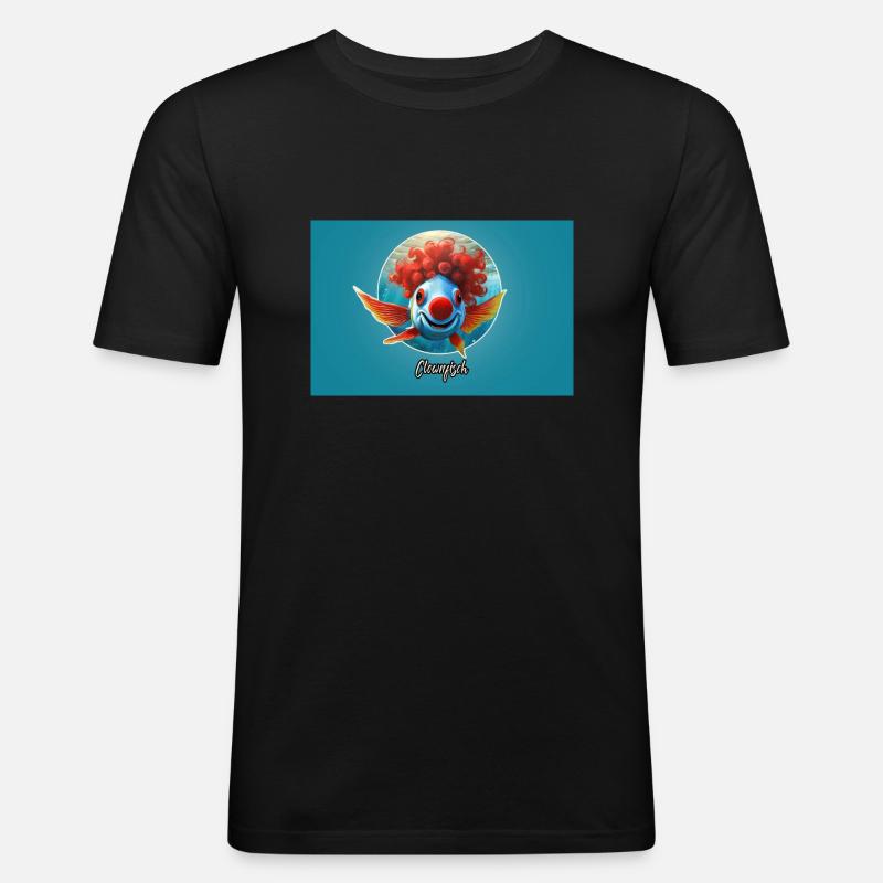 Pun ambiguous german expression - Clownfisch - Männer Slim Fit T-Shirt - Schwarz