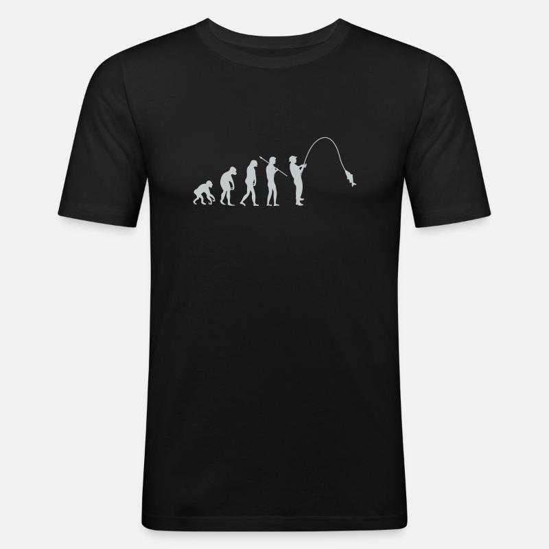Évolution de la pêche - T-shirt près du corps Homme - noir