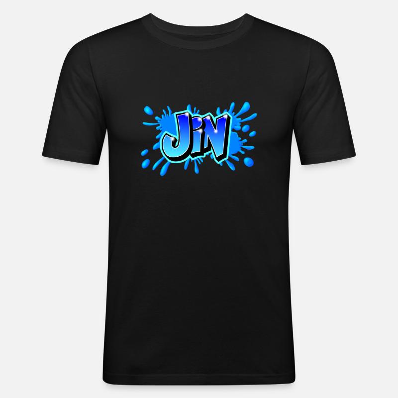 Graffiti JIN Printable on everything!! - Men's Slim Fit T-Shirt - black