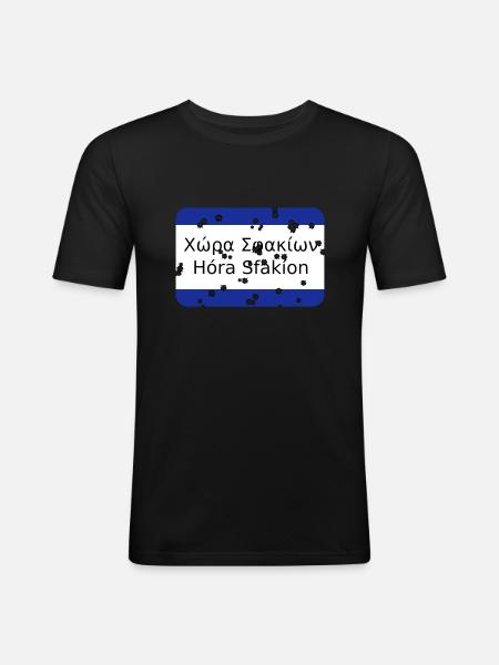 mg sfakia - Men's Slim Fit T-Shirt - black