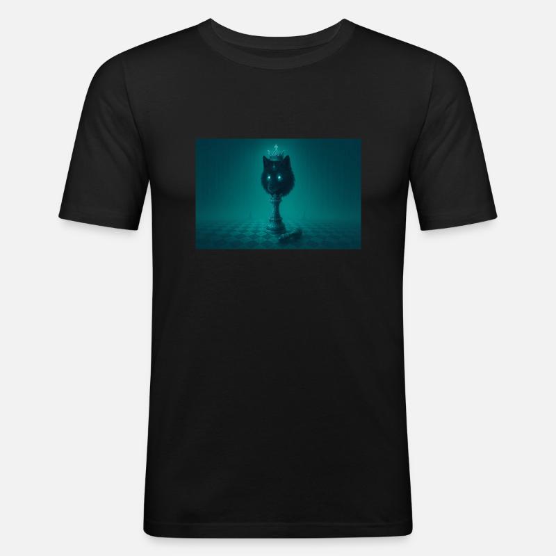 Wolf king - Männer Slim Fit T-Shirt - Schwarz