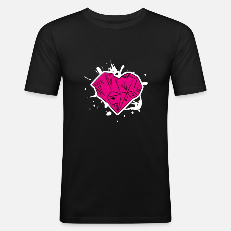 Bouldering Heart - Climbing Design - Men's Slim Fit T-Shirt - black
