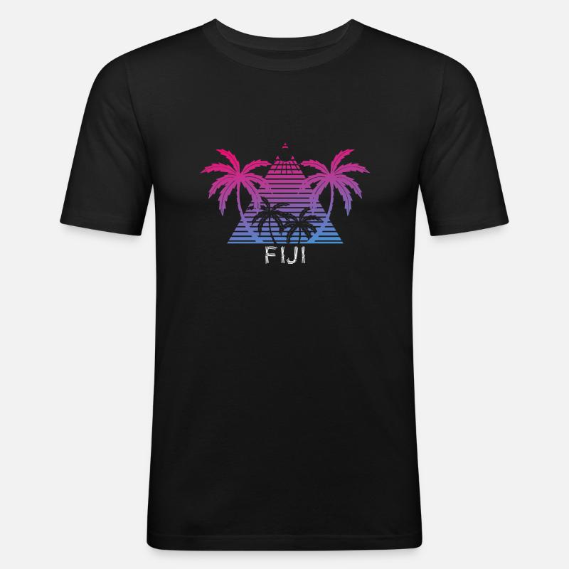 Fiji - Männer Slim Fit T-Shirt - Schwarz