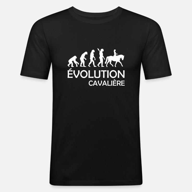 évolution cavalière - T-shirt près du corps Homme - noir