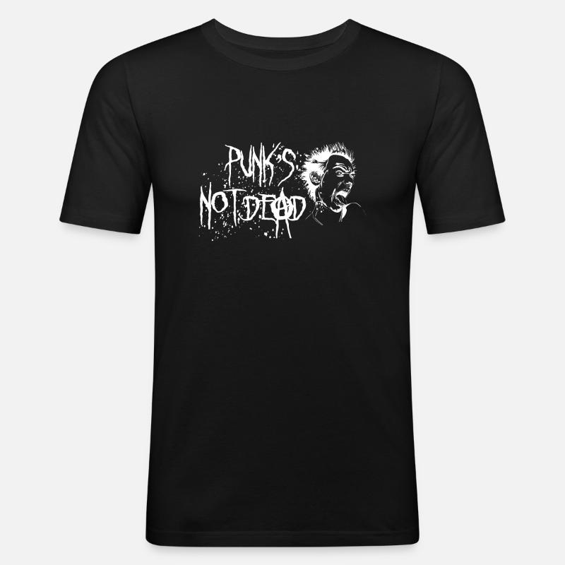 Punks not dead - Men's Slim Fit T-Shirt - black