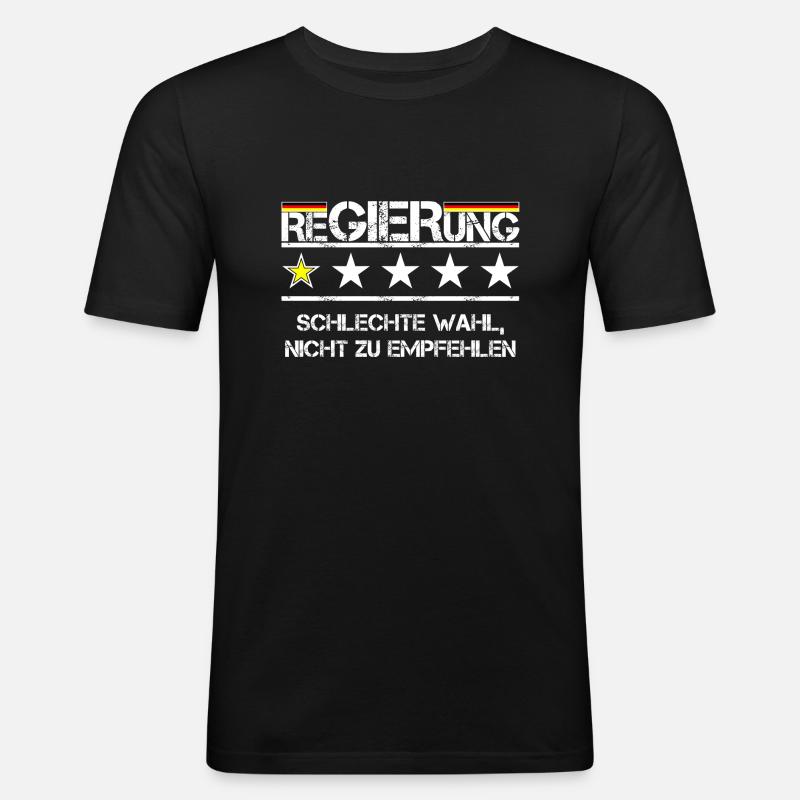 reGIERung schlechte Bewertung - Männer Slim Fit T-Shirt - Schwarz