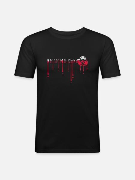 zombie hunter Halloween quote - Men's Slim Fit T-Shirt - black
