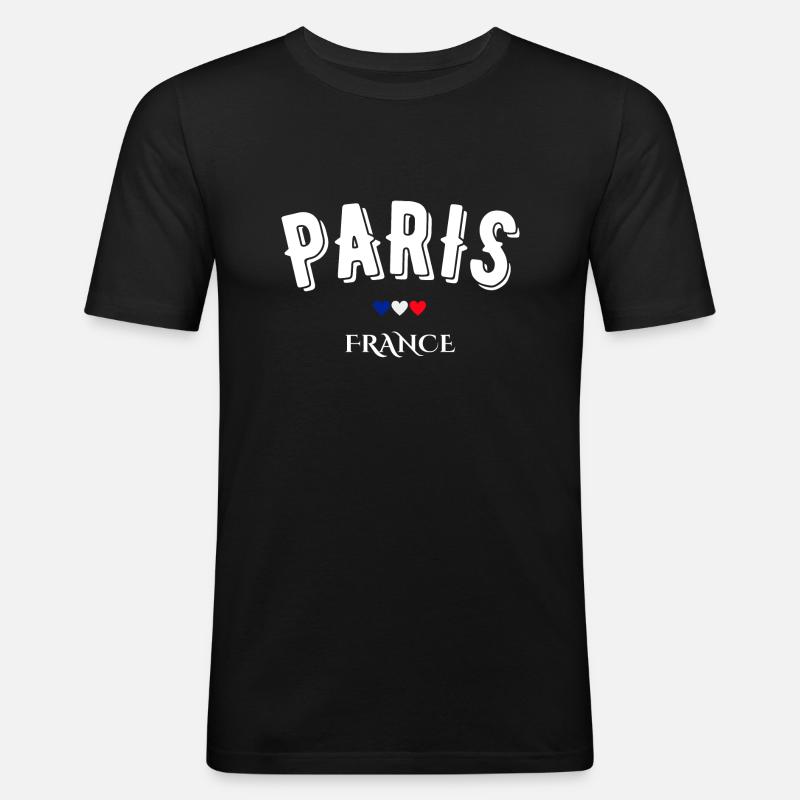 Paris Frankreich - Männer Slim Fit T-Shirt - Schwarz